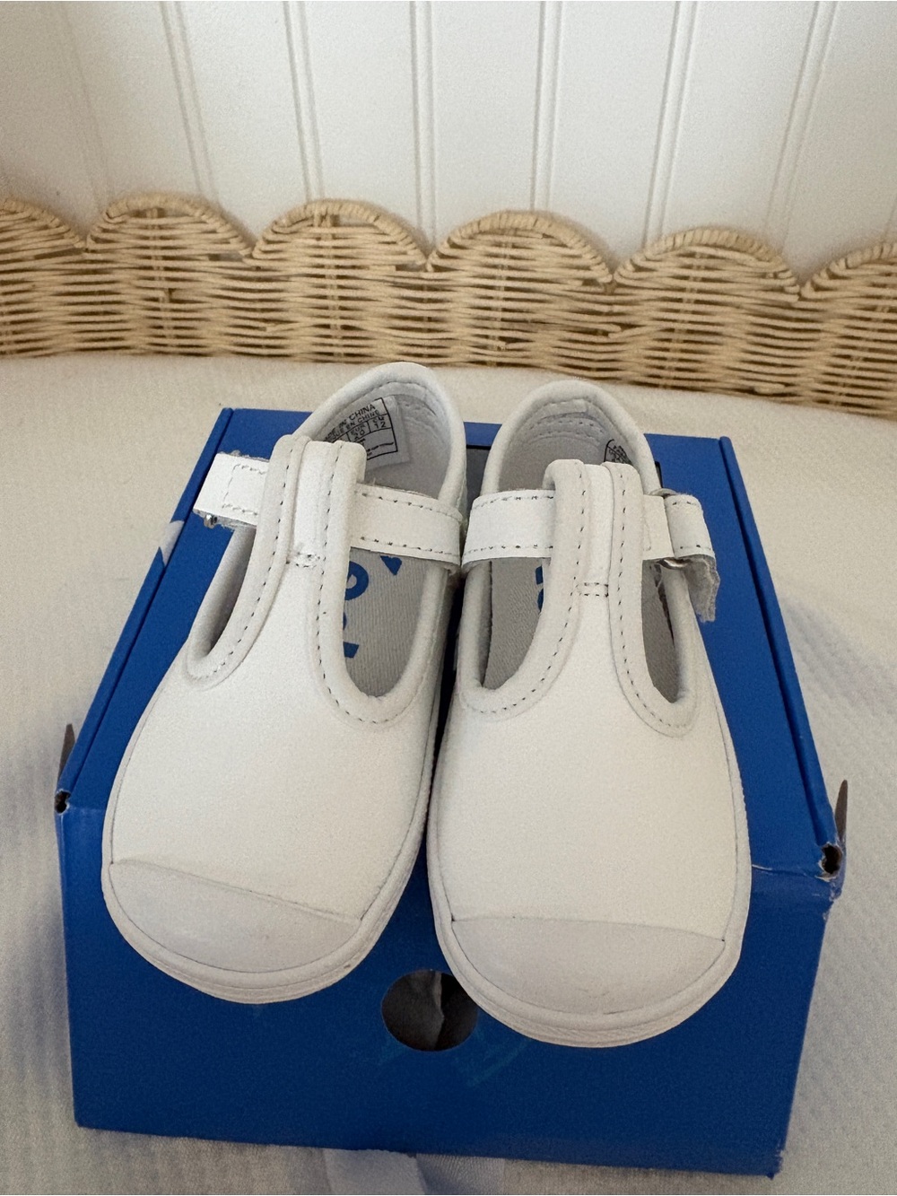 Keds White T-Strap Mary Jane Baby Walker Shoes